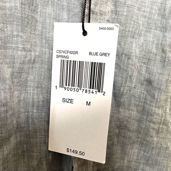 Michael Kors blue linen button down shirt - Picture 5 of 6